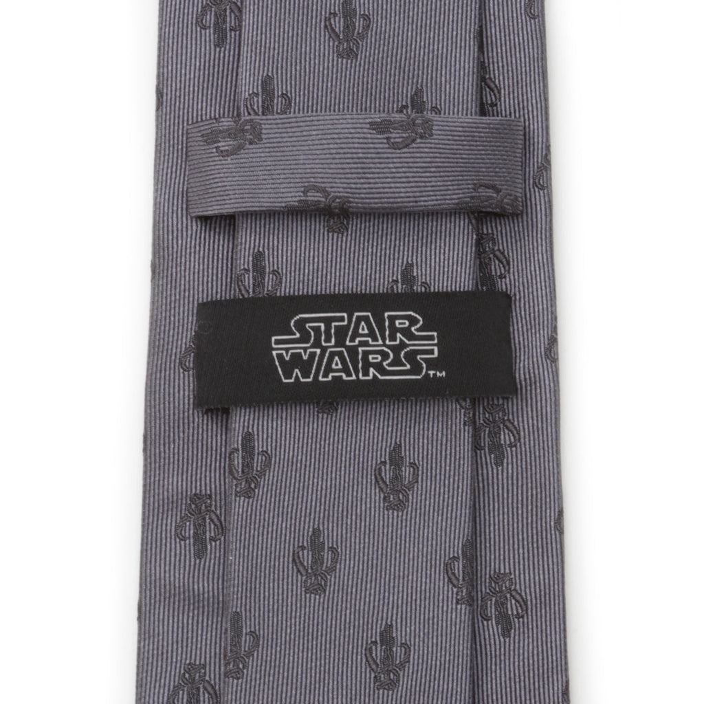 Star Wars Mandalorian Mythosaur Gray Silk Tie