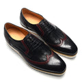 Italy Men's Wingtip Derby Shoes | Classic Modern Color Block Oxfords (Height Increasing, Genuine Leather)