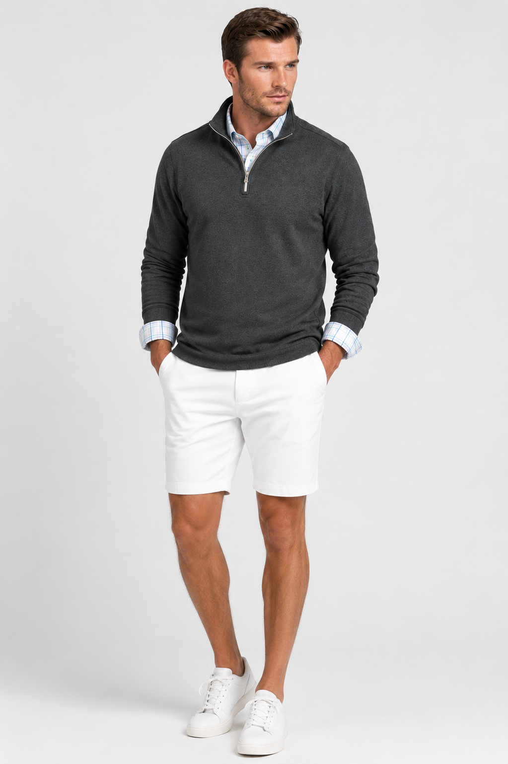 Voey Quarter Zip Sweatshirt - Charcoal Gray