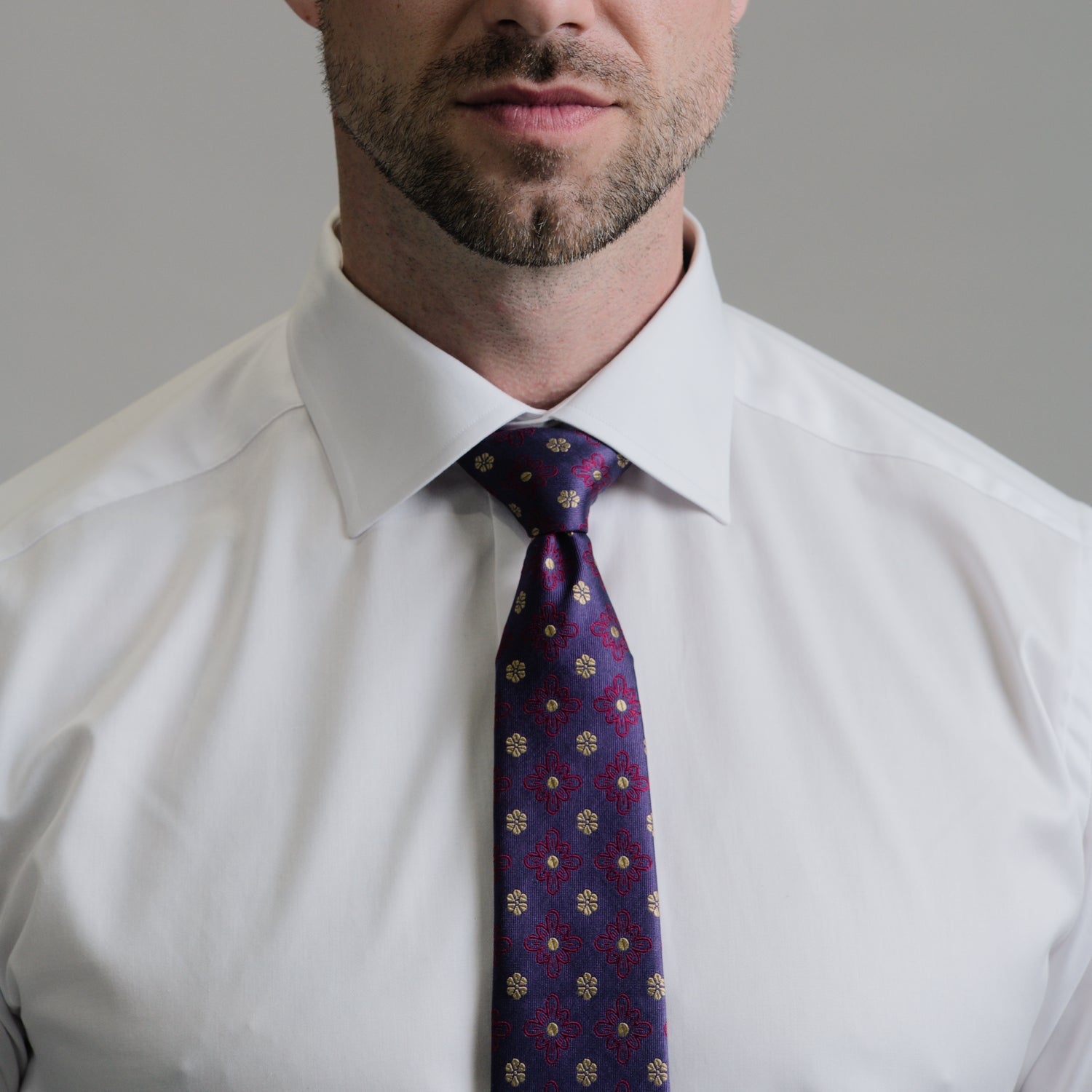 Deep Purple Floral Men's Tie
