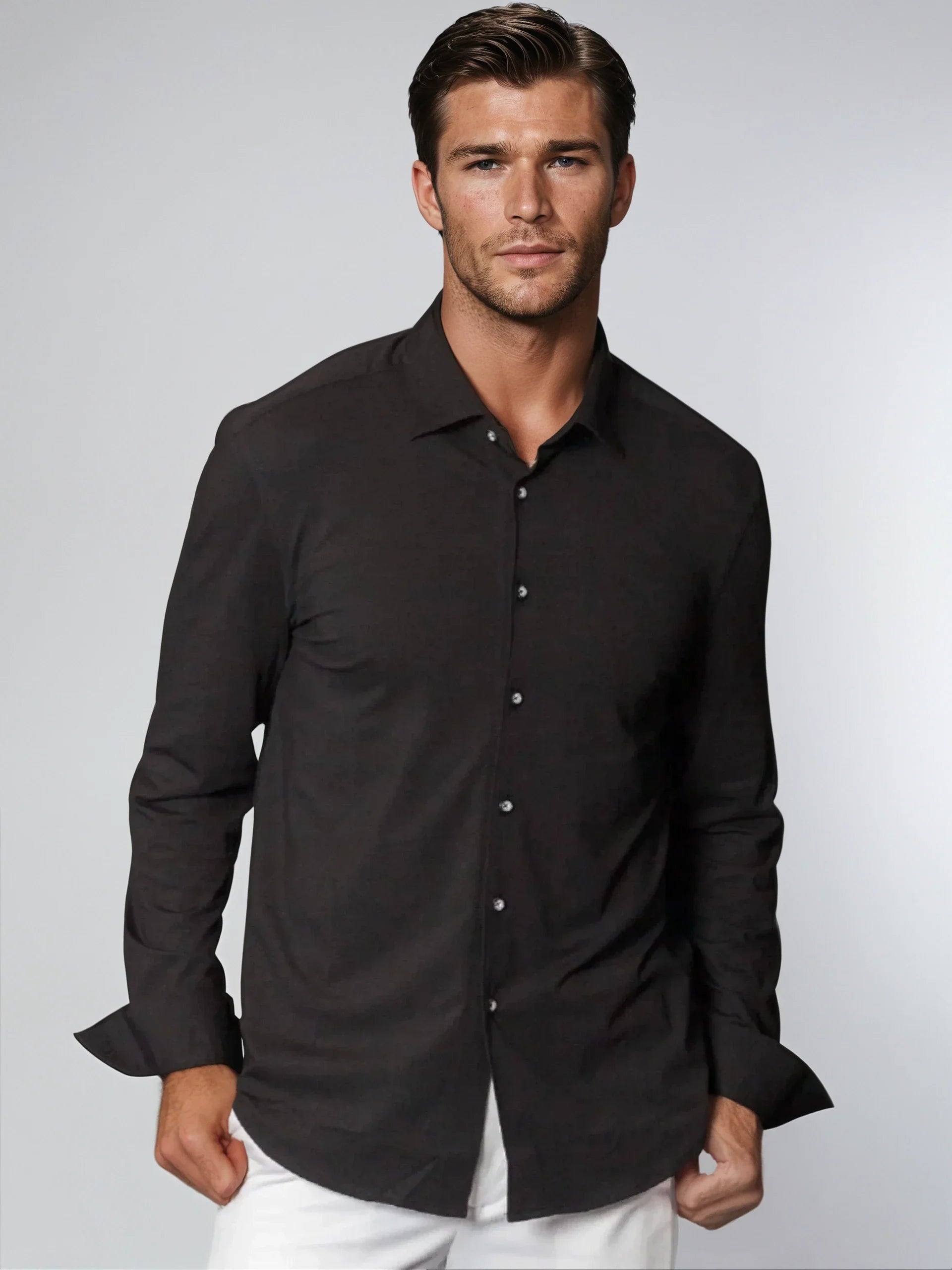 Cinqo 'Single Shot' Long Sleeve Shirt - Black