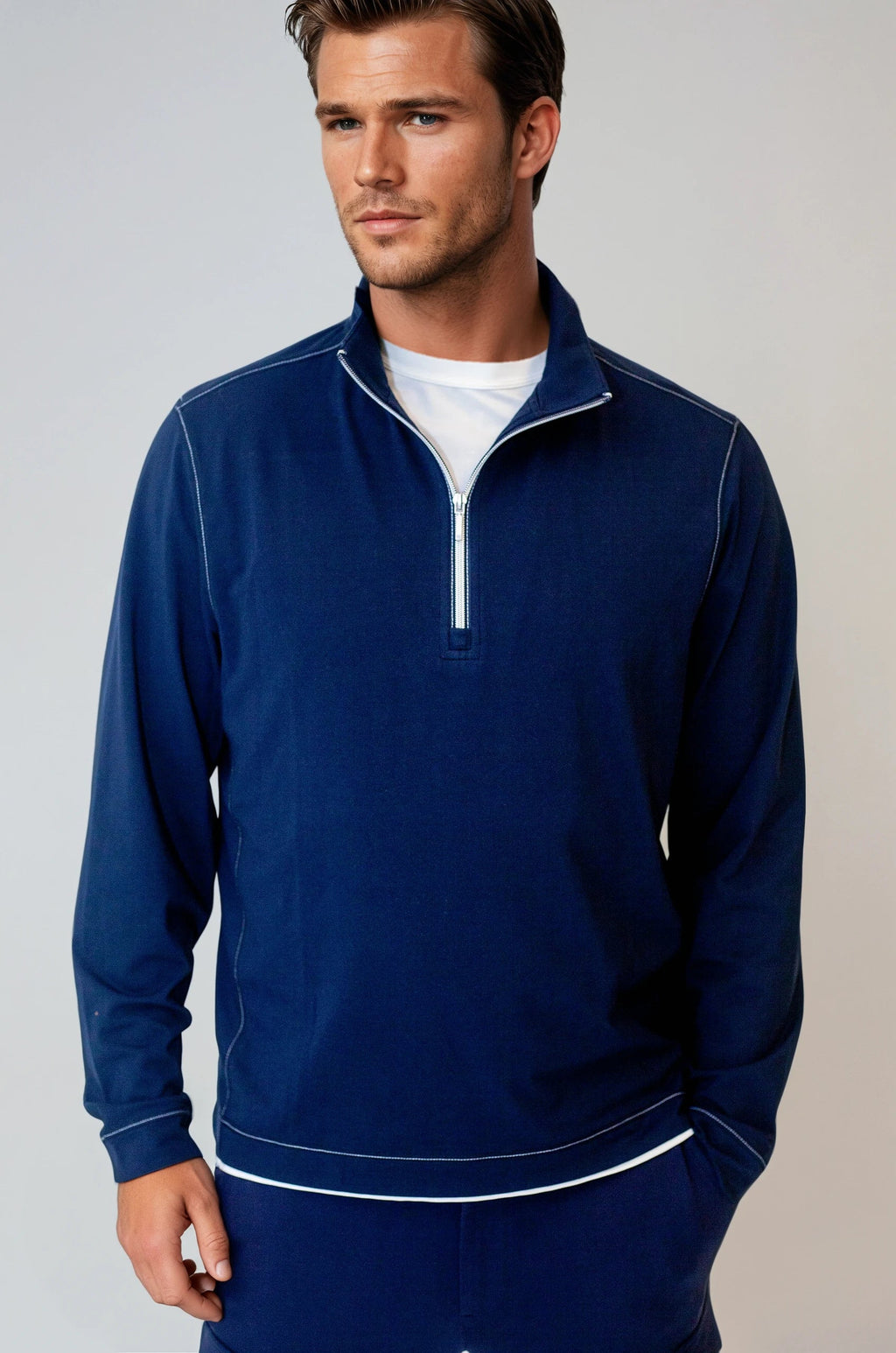Buki Cinqo Travel Half Zip 2-Pack - Navy/White