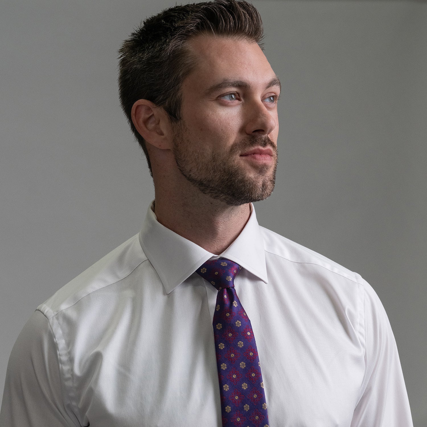 Deep Purple Floral Men's Tie