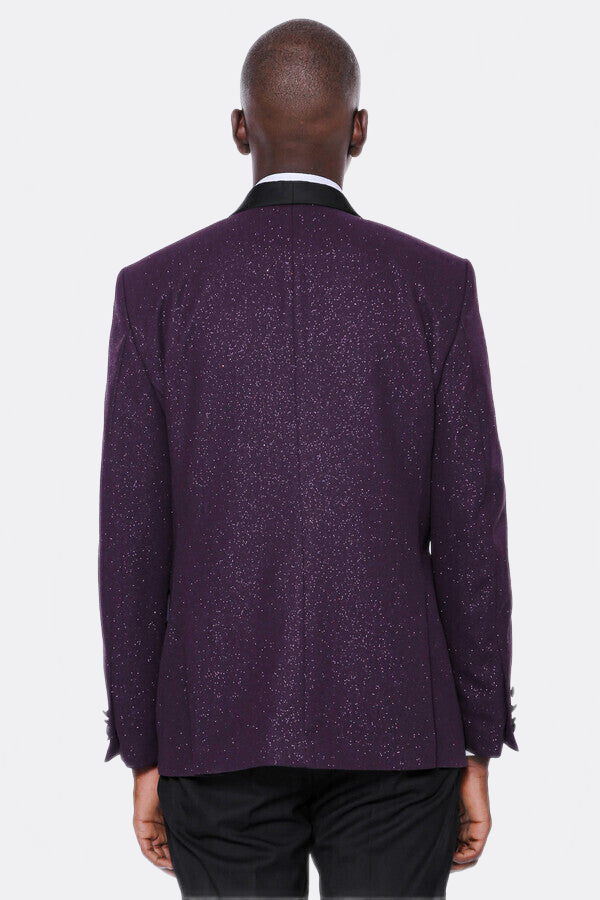 Burgundy Shawl Lapel Tuxedo Jacket - Wessi